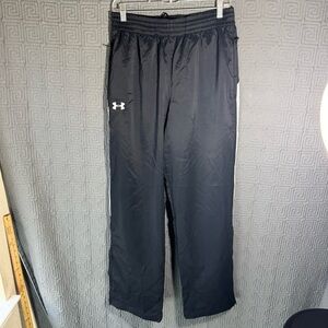 Under Armour Sweat Pants Men Size Medium Black Zipper Pockets Drawstring